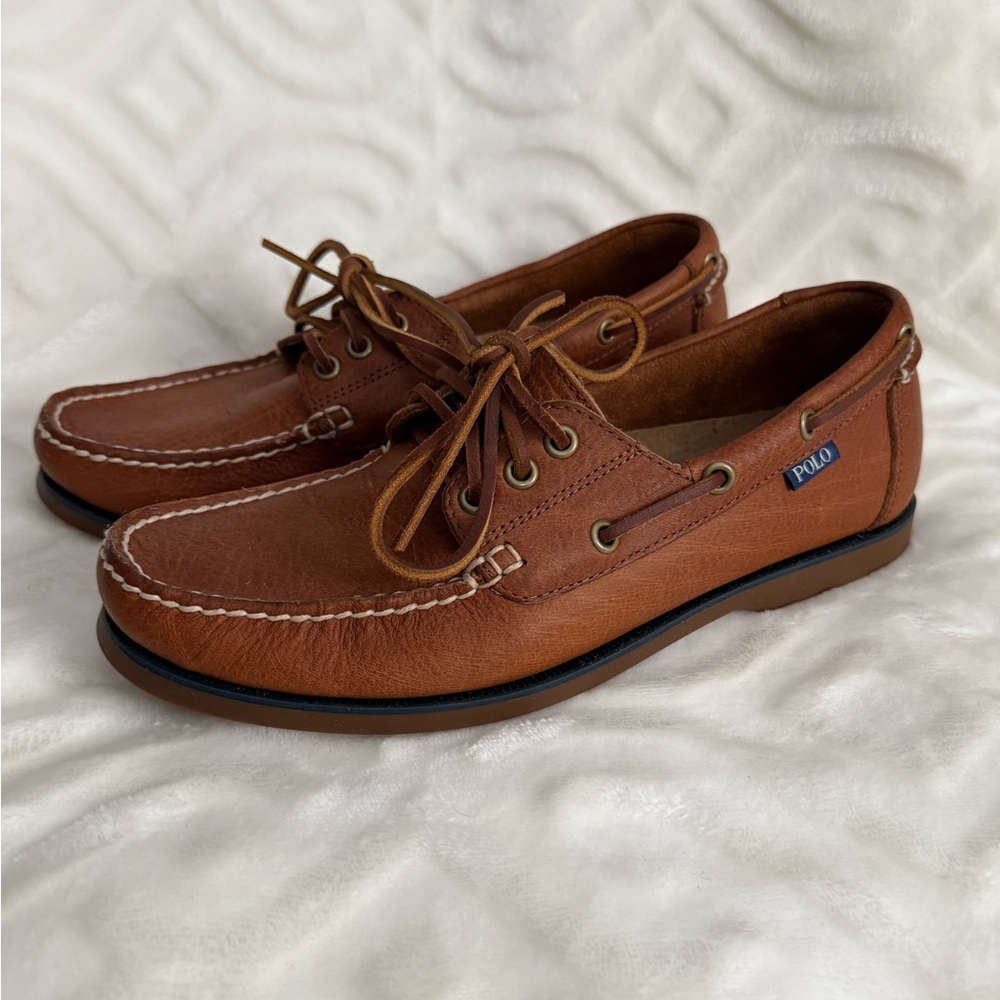 Polo Ralph Lauren Tan Leather Boat Shoes